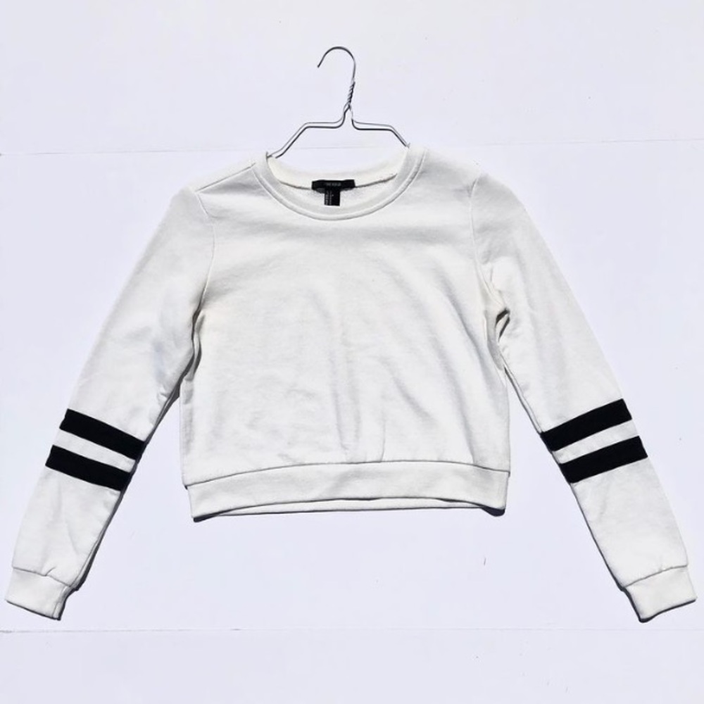 Forever 21 Varsity Stripe Crop Sweater, S
